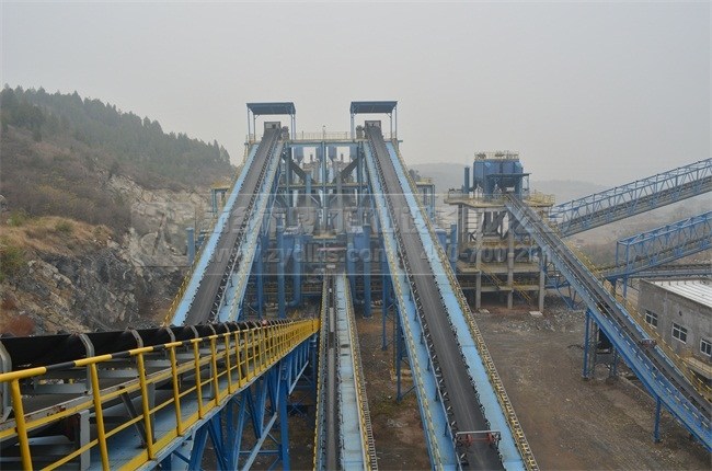 安陽(yáng)中聯(lián)水泥石料生產(chǎn)線時(shí)產(chǎn)2500噸