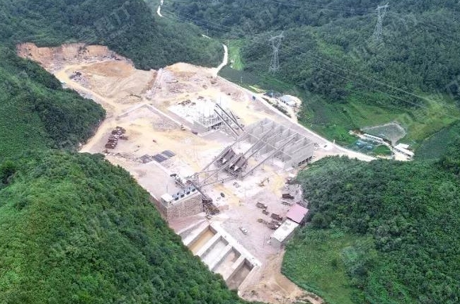 凱晟建材石灰石生產(chǎn)線航拍圖